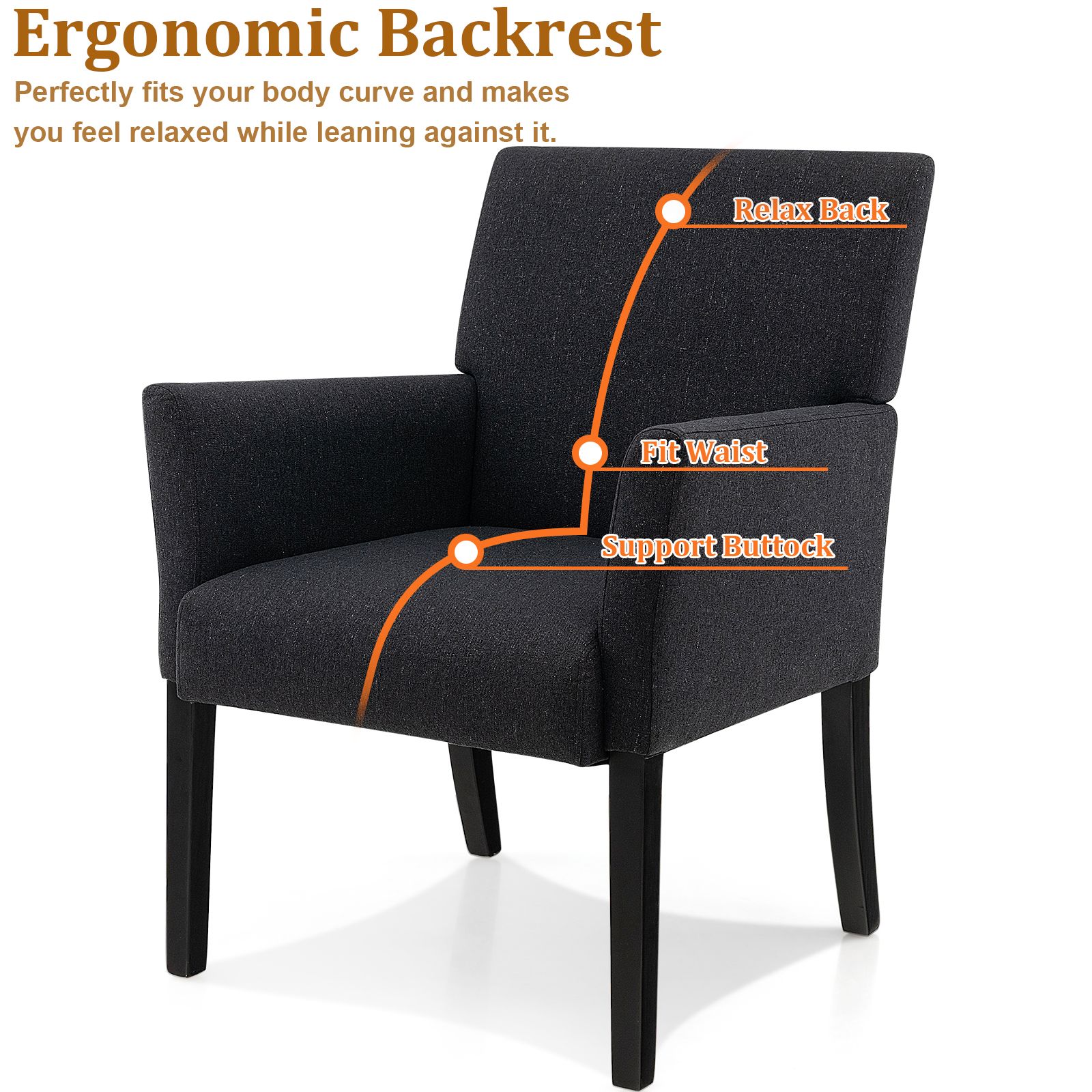 Executive Guest Chair for Office or Dining Room - Black